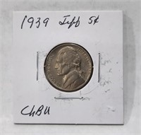 1939 Jefferson 5 Cent Coin CH BU