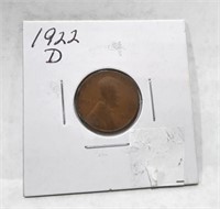 1922 D  Lincoln 1 cent Coin  F