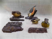 4 wood/Resin? Birds with variety of stands