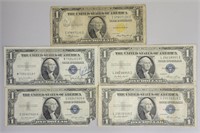1935-A Yellow, 1935-D & 1935-E (3) One Dollar