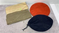 4-FRNCH-GERMAN & 2 U.S. MILITARY BERETS AND HATS