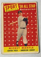 1958 MICKEY MANTLE TOPPS # 487 NEW YORK YANKEES