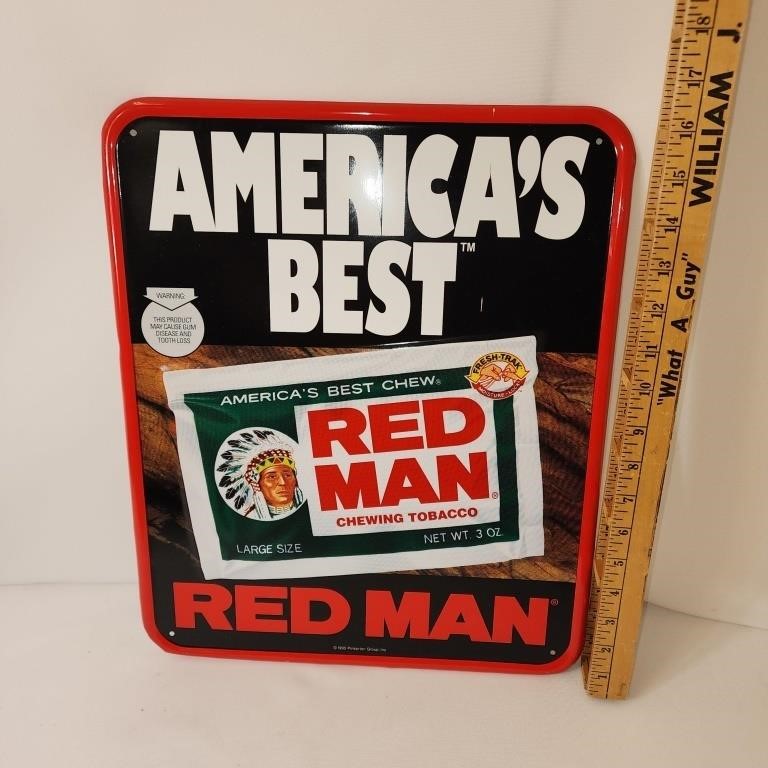 Red Man Chewing Tobacco Sign