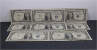 (8) 1957 Star Note Silver Certificates