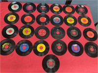Lot of 25 vintage 45 vinyl records Wings OJays