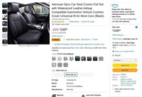 B3208  Aierxuan Car Seat Covers, Waterproof Leathe