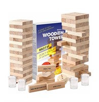 BETTERLINE Wooden Tower Stacking Blocks Drinking