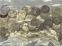 100 - Washington 90% silver quarters