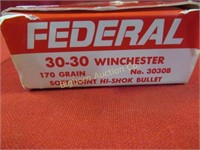 Ammo: 30-30 Win, Federal 170 Gr. Soft Point