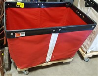 Red Vinyl Laundry Cart