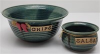 Chips & Salsa Signed Pottery Bowls