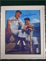 Mickey Mantle & Whitey Ford Signed Framed Photo w/