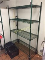 4 Tier Epoxy Coated Mobile Metro Rack