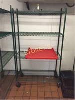 4 Tier Epoxy Coated Mobile Metro Rack