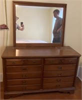 50" Lowboy Dresser with Mirror