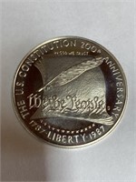 1987 US constitution Silver Dollar