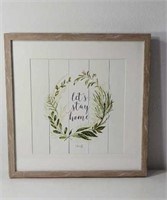 Framed Let's stay home wall decor