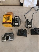 5 Vintage Film Cameras - Duraflex II w/ Box, Argus