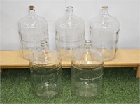 5 - GLASS BOTTLES  CRISA 5 GALLON MADE IN MEXICO