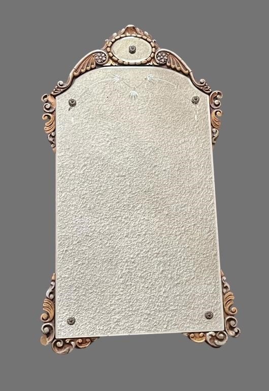Antique  French Style Etched Mirror