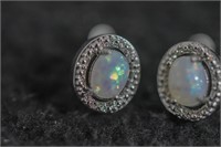 Large opal earrings