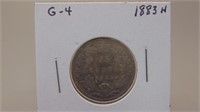 1883 Canadian .25 Cent Silver Quarter G - 4