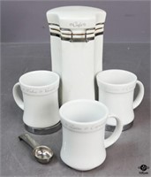 Jo!e Coffee Canister, Mugs & Scoop / 5 pc