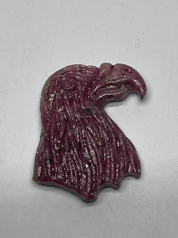 Carved Ruby Zoisite Eagle, 27.5 CTS