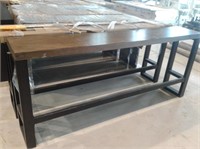 2 Counter Height Metal & Wood Bar Tables