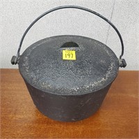 Vintage Cast Iron Camping Pot w/ Lid