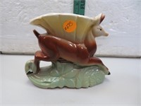 Vintage Pottery Deer Vase 5" x 6&1/2"