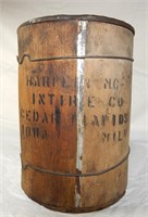 Antique Wood Covered Nourse Lard Tin