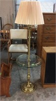 BRASS & GLASS FLOOR LAMP