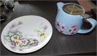 New Tea for One and Hand Painted Plate