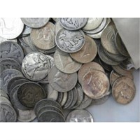 Lot of (50) Mixed Type Random Silver Halves 90%