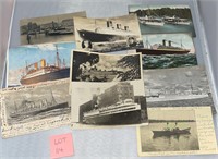 10 Boat Ship Antique/VTG Postcards Ephemera