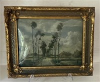 Vintage Art Convex Glass Wood Frame The Avenue at
