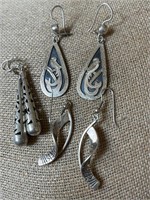 (3) Pairs of Sterling Silver Earrings