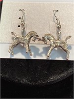 Unicorn Pierced earrings. Not marked. Measure 1