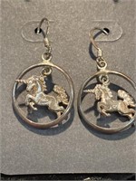 Sterling silver Unicorn earrings. Fishhook style.