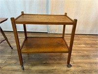 Mid Century Danish Serving Cart on Casters
