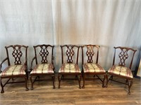 5pc Mahogany Claw & Ball Chippendale Dining Chairs