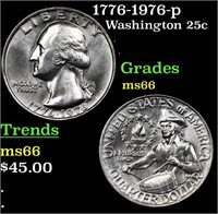 1776-1976-p Washington Quarter 25c Grades GEM+ Unc