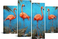 LevvArts Flamingo Canvas Art 48Wx32H