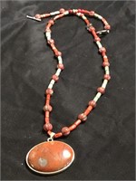 Beaded Red Jasper & Turquoise Beaded Necklace
