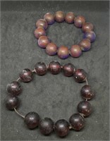 Pair of Stretch Cord Bracelets With BIG Beads
