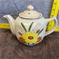 Vintage Ceramic Teapot Well Aged Crazing Japan