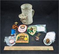 Official Smokey The Bear Patches & Souvenir W Mug