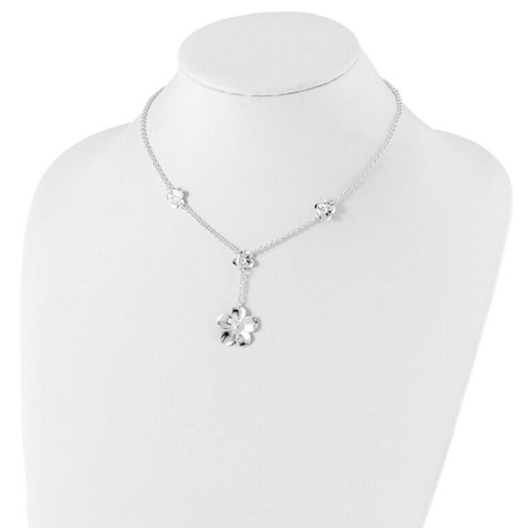 Sterling Silver- Floral Necklace and Earring Set