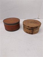 5.5x3in round wood box's w/lids